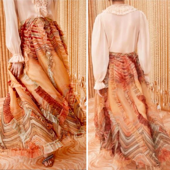 ULLA JOHNSON Dahlia Skirt Ruffled Midi Size US 6 - Picture 1 of 16